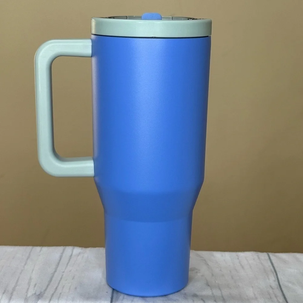 ABIKOFF Leak Resistant Tumbler with Handle and Flip Straw